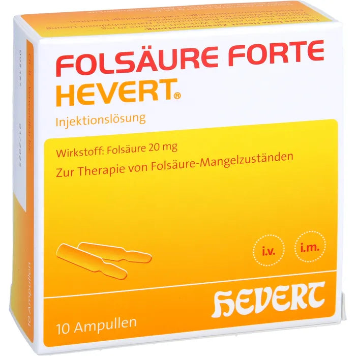 Folic Acid Forte-Hevert 10 x 2ml Liquid Ampoules – High-Dose Folic Acid Supplement