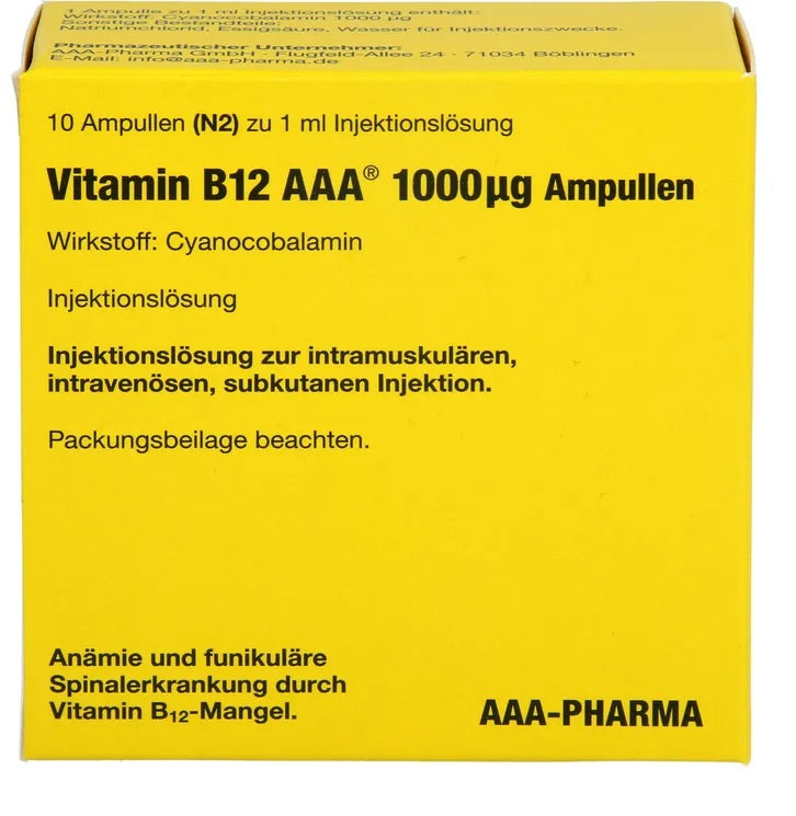 Vitamin B12 1000 μg/ml Ampoule cyanocobalamin Injektion 10X1ml