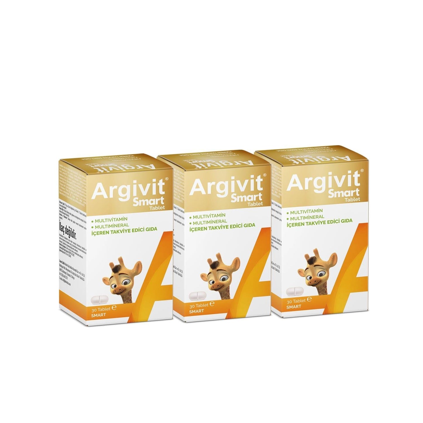 Argivit Smart 3 Box 30 Tablets Supplementary Food Containing L-Arginine, Phosphatidylserine, Iron, Multivitamin and Multiminerals