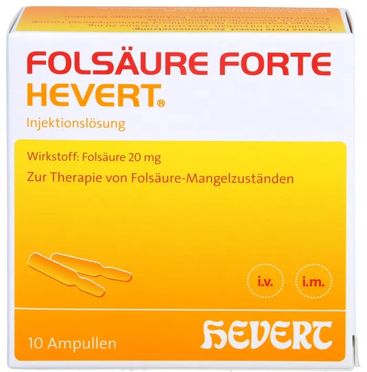 Folic Acid Forte-Hevert 10 x 2ml Liquid Ampoules – High-Dose Folic Acid Supplement