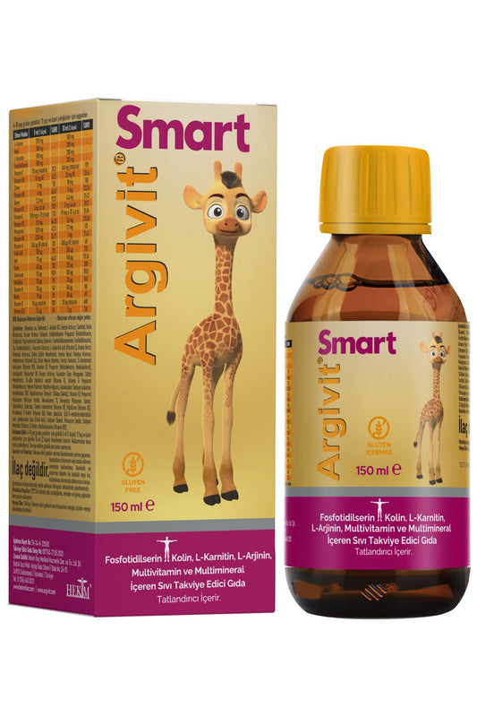 Argivit Smart Syrup 150 ml 3 Pcs Liquid Food Supplement L-Arginine, Multivitamin and Multimineral