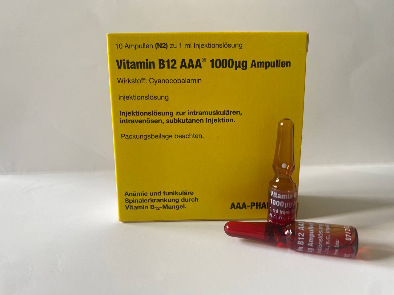 Vitamin B12 1000 μg/ml Ampoule cyanocobalamin Injektion 10X1ml