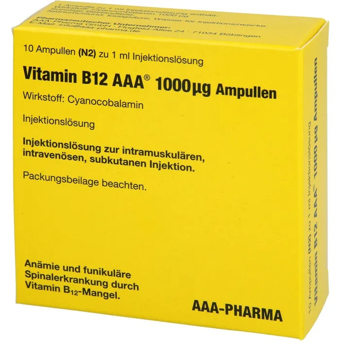 Vitamin B12 1000 μg/ml Ampoule cyanocobalamin Injektion 10X1ml