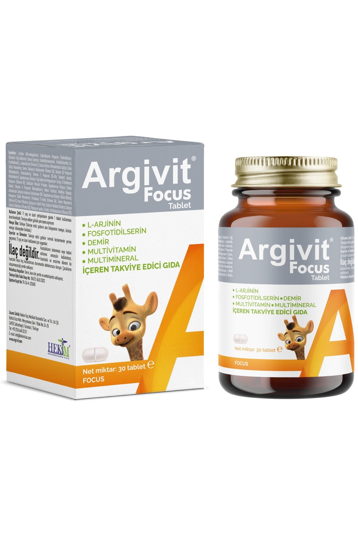 Argivit Focus Tablet 3 Boxs 90 tablets Supplementary Food Containing