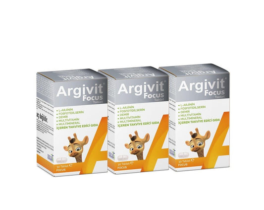 Argivit Focus Tablet 3 Boxs 90 tablets Supplementary Food Containing